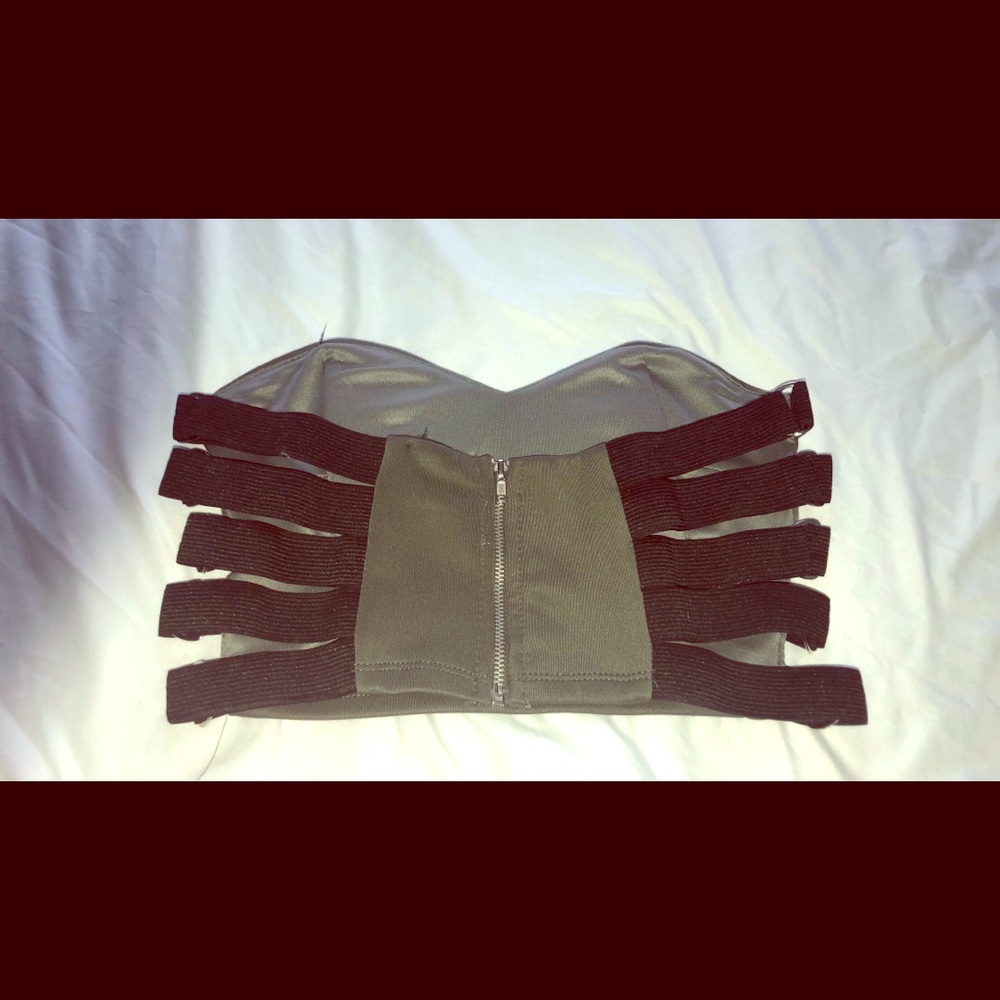 Olive green tube top